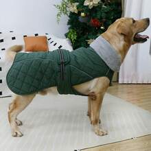 Metglad Quilted Dog Winter Coat, Cold‑Weather Dog Jacket With Fleece Lining, Reflective Adjustable Pet Winter Apparel, Snow‑Suitable Outfit For Small, Medium And Large Dogs - Dark Green - View 4