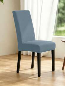 1pc/4pcs/6pcs Solid Color Milk Silk Chair Cover, Elastic Dining Chair Cover, Modern Style Elastic Chair Cover, Suitable For Living Room, Dining Room, Bedroom, Study And Hotel, All Season - Dusty Blue - View 3