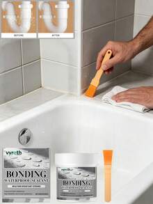 Transparent Invisible Waterproof Sealant, Home Drain Gap Waterproof Coating Glue, Indoor/Outdoor Universal No-Tile-Removal Leak Repair Waterproof Glue, Roof Crack, Bathroom Window Sill, Wall Corner Water Pipe Leak Repair Tool, High Elasticity Anti-Crack Resistant To High/Low Temperature, Brush-On Film Colorless Transparent Without Damaging Original Decoration - Multiple Styles - View 1