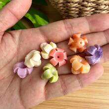 10 Pcs Cute Short Puffy Puakenikeni Flower Beads, Resin & Synthesis Coral Powder Colorful Puakenikeni Beads, Hawaiian Flower Beads,16x13mm - 10pcs-short Puakenikeni Beads - View 12