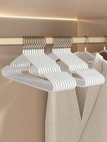 20/30/50 Household Clothes Hangers With Angle-Free, Non-Slip Hanging, Anti-Curvature Coated Drying Rack - Black - View 5