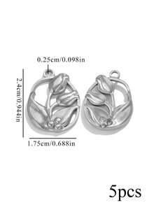 5pcs Stainless Steel 18K Gold-Plated Charms: Fashionable Heart-Shaped Flower Pendant Necklace And Earrings-DIY Jewelry Making Bag Charms Trinkets - Pendants - View 16