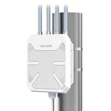 WiFi6 Outdoor Access Point, AX3000 Dual Band Mesh Extender With PoE, 4x8dBi High-Gain Antennas, IP67 Weatherproof, Signal Booster For Yard/Garden/Workshop - US A Type Plug(110-127V) - View 1