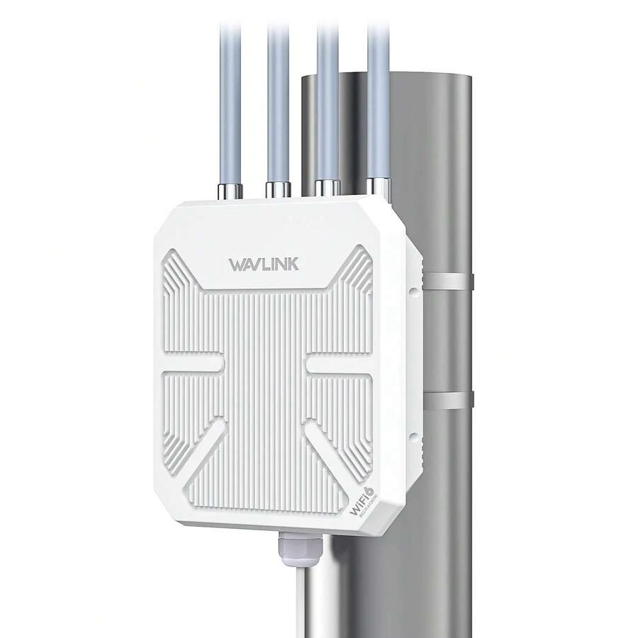 WiFi6 Outdoor Access Point, AX3000 Dual Band Mesh Extender With PoE, 4x8dBi High-Gain Antennas, IP67 Weatherproof, Signal Booster For Yard/Garden/Workshop - US A Type Plug(110-127V) - View 1