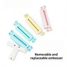 3D Pattern Embossing Machine, Handmade DIY Pattern Embossing Machine, Detachable And Replaceable Embossing Head, No Electricity Required, ABS Material. Features Four Patterns: Heart & Star, Circular Hole And Straight Line. - One Size Fits All - View 6