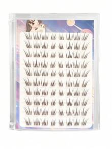 10 Rows Manga Lash Clusters Kit, Natural Look Individual Segmented Lashes, Clear Band Faux Mink Fiber, Daily Wear DIY Eyelash Extensions, Designed For Asian Eye Shapes - C - View 9