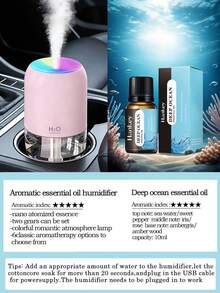 Pelembap Udara Mini untuk Mobil 200ml, Pelembap Udara Kabut Dingin Portabel dengan Lampu Ambient RGB, Pelembap Udara Ringkas untuk Tempat Gelas, Dilengkapi dengan 1 Botol Minyak Esensial untuk Meningkatkan Aroma Mobil, Cocok untuk Mobil, Kantor, Kamar Tidur, Perjalanan, Rumah, dan Ruang Pribadi - silinder - View 17