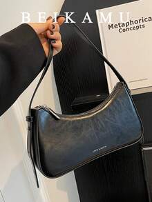 1pc Underarm Bag, Versatile Shoulder Bag For Commuting, Work, Shopping, Summer - Black - View 6
