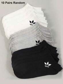20/10/5 Pairs Random Black White Grey Basic Essentials, Cute Socks, Kids Fall Socks, Fall Footwear, School Girl Essentials, Socks For Girls - Multicolor - View 3