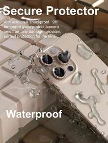 3pcs 9H Tempered Glass Camera Lens Protector Compatible With Apple 18/18 Pro/18 Pro Max/17 Pro/17 Pro Max/16 Pro Max/16/16 Pro/16 Plus/15 Pro Max/15 Pro/15 Plus/14 Pro Max/14/13/12/11 Camera Lens Protector,Phone Accessories, Metal Independent Decorative Protective Film - Gold - View 4