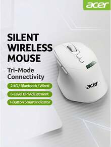 Acer OMR254 Tri-Mode Silent Mouse (Bluetooth/Wired/Wireless), With Visual Digital Display Indicator, Lightweight Ergonomic Design, Compatible With PC And Tablet - View 12