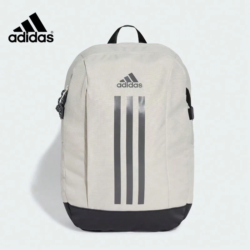 Adidas Unisex Couple Backpack Classic Striped Zipper Closure Polyester Book Bag Ochre Brown & Black IX3178 - Alumina Brown & Black - View 1