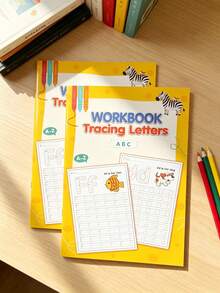 1pc A-Z Uppercase And Lowercase English Letter Tracing Book, 26 Letters Writing Notebook, Pen Control Training Workbook, Ideal Learning Supplies For Home And School, Also As Christmas/Thanksgiving/New Year Gift, Handwriting Practice Book, Back To School Essential - Multicolor - View 3