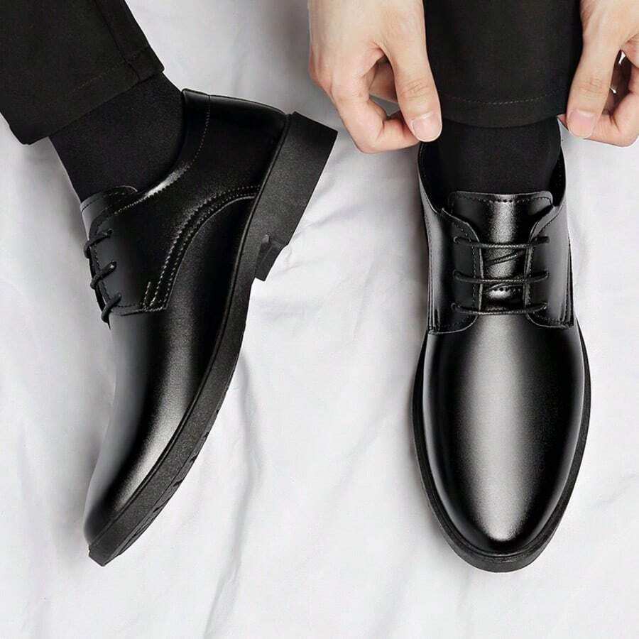 Men's Loafers Versatile Business Casual Shoes Thick Sole Height-Increasing Slip-On Loafers For Travel Party Banquet Street Wear (Insole Random Not Fixed) - M-369 Black - View 1