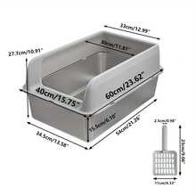Cat Litter Box Enclosures - Stainless Steel - View 1