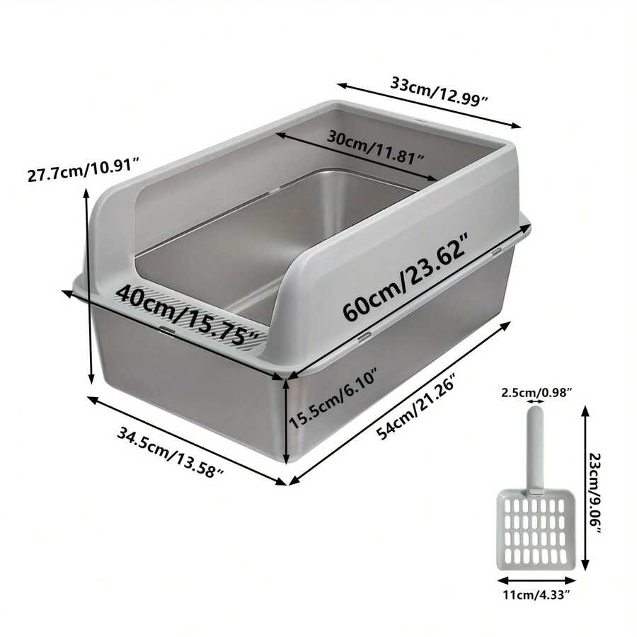 Cat Litter Box Enclosures - Stainless Steel - View 1