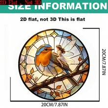 2D Flat, 1pc, Robin & Fairy Colorful Acrylic Hanging Ornament, Bird Sun Catcher, 8 Inch, Window Hanging, Vibrant Animal Theme Decor, Perfect For Home And Garden, Friend Gift, Elegant Decoration, Christmas Gift - C - View 2