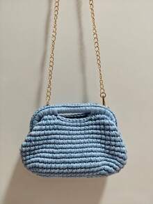 Woven Fashion Shoulder Bag, Crochet Handbag,Straw Bag - Multicolor - View 13