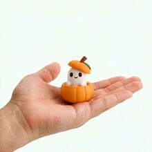 This Set Features A Creative 3D Halloween Pumpkin Ornament, Complete With A Pumpkin Base, A Ghost Figure, And A Hat-Perfect For Tabletop Decor, Festive Scene Styling, And Halloween Gifting. - Multicolor - View 1