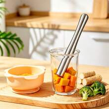 Baby Food Masher, Home Use Pumpkin Sweet Potato Puree Maker, Ice Crusher, Meat Tenderizer, Juice Pressing Tool - Silver - View 6