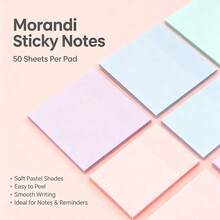 4pcs Back To School Season Pearlescent Matte Macaron Sticky Notes, Size 7.6*10.1cm, Semi-Transparent Matte Paper, Suitable For Students To Mark Key Points In Class, Book Page Dividers And Notes, Office Document Annotations And Messages, Meeting Key Points Recording. Also Can Be Used For Planner Decoration DIY, Checklist Memo, Material Indexing. Can Be Stuck On Books, Desktops, Folders, Daily Use For Study And Office, Memo Marking Stationery - A - View 5
