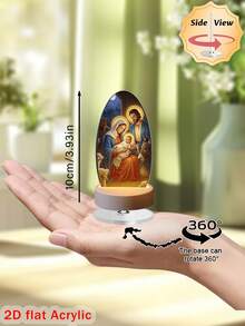 2D平面旋轉耶穌與瑪麗亞宗教壓克力裝飾品－旋轉圖像裝飾，適合教堂或辦公室裝飾，優雅紀念禮物－旋轉宗教雕像，2D平面設計，生日裝飾、萬聖節生日禮物、畢業禮物、母親節禮物、派對裝飾、派對用品、款待畢業紀念品、聖誕禮物 - 多彩 - 查看 12