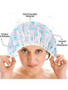 10/5/3/1pc Reusable Waterproof Shower Cap, Multi-Functional Hair Cap For Hair Mask, Hair Dye, Dry Hair And Hair Oil Treatment, Kitchen Anti-Oil Anti-Dust Cap, Random Color, Shower Accessories - Multicolor - View 2