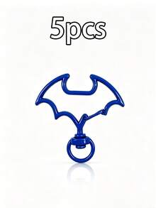 5pcs Halloween Bat Shaped Zinc Alloy Rotating Lobster Clasp, Colorful Rotating Keychain Hook, For DIY Pendant, Bag Charm, Jewelry Making Supplies - Halloween Bat Spring Clip - View 12
