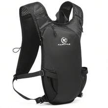 Ransel Lari Camel dengan Kantung Air, Rompi Hidrasi Lari Ringan, Rompi Lari Fungsional Unisex, Rompi Lari Luar Ruangan, Mendaki, Trekking, Bersepeda - Hitam - View 2