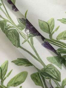 1pc Pastoral Style Butterfly & Floral Print Cafe Short Curtain, Decorative Window Valance For Kitchen, Bedroom - Multicolor - View 10