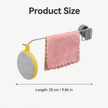 Stainless Steel Faucet Towel Rack, No-Drill Sink Cloth Holder, Suitable For Dishcloths, Sponges And Cleaning Brushes - Multicolor - View 2
