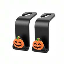 2pcs Halloween Pumpkin Car Seat Back Hooks, Hidden Multi-Function Creative Small Hooks - A - View 7
