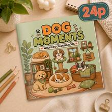 "Dog Moments" Adult Coloring Book, 24 Pages Cute Puppy Coloring Collection, Cozy Home Scenes, Relaxing Animal Art, Stress Relief Creative Coloring Fun, Perfect Gift For Dog Lovers - Dog Moments Coloring - View 5
