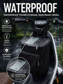 Large Capacity Motorcycle Scooter Hanging Bag - Durable Material Bicycle Storage Bag, Bicycle Motorcycle Helmet Bag, Portable Front Bicycle Bag, Large Capacity Storage Bag, Suitable For Commuting, Travel And Outdoor - Adjustable Shoulder Strap, Touchscreen, Lightweight Bicycle Equipment With Zipper - A - View 4
