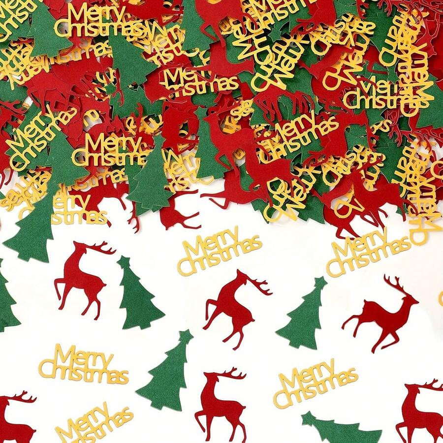The Grinch 500PCS Christmas Confetti Set – Mixed Paper Sprinkles For Table Scatter, Gift Wrap, & Artificial Tree Decor, Festive Holiday Party Supplies - Multicolor - View 1