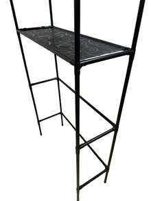 3-Tier Over The Washing Machine Storage Rack – Iron Laundry Organizer Shelf, Space Saving Bathroom Storage Stand, Heavy Duty Utility Rack, Black / White - Dark Green - View 6