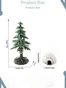 Realistic Arctic Architecture, Model, Miniature Snow House, Christmas Tree, Scene Model, Hidden Cabin, Static Display, Decoration, Christmas Decor, Christmas Gift, Yard And Garden Decoration, Miniature Landscape And Statue - Multicolor - View 11