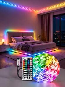 5V RGB Color LED Strip Lights, 44-Key Infrared Remote Control; Color-Changing Ambient Lights, Suitable For Christmas, Halloween, Birthday Party, Wedding, Various Festival Decorations, Can Decorate Bedroom Walls, Create Home Atmosphere - Color - View 3