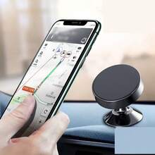 1pc Metal Round Mini Magnetic Phone Holder, Car Multi-Function Phone Navigation Mount, Car Dashboard Mount - Multicolor - View 9