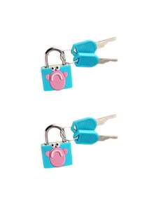 Mini Colorful Lock, Cute Cartoon Padlock, Cute Expression Small Padlock, Mini Lock For Luggage, Diary Lock, Storage Box Lock, Backpack Anti-Theft Lock, Suitable For Students, Girls, Planner Enthusiasts, Perfect For Back To School, Birthday, Christmas Gifts, Storage Privacy, Anti-Theft Protection, Dorm Cabinet, Jewelry Box, Notebook, Multi-Color Funny Cartoon Mini Lock With Key Set - A - View 14
