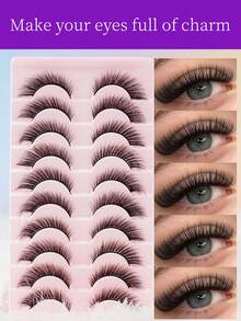 10 Pairs Rich Layered Curly Eyelashes, Full Volume, Create Charming Big ...