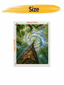 DIY Rotating Forest Sky (Frameless 8x12 / 16x20 Inch) Digital Oil Painting Kit (Acrylic Paint) Adult Beginner Art Craft, Home Wall Decor, Holiday Gift, Natural Landscape Oil Painting Art Decoration - Sets - View 9
