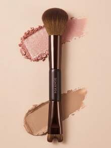 MAANGE 1pc Dual-Ended Makeup Brush Set, Can Be Used As Nose Contour Brush, Blush Brush, Powder Brush, Contour Brush, Highlighter Brush, Makeup Tool Suitable For Daily Facial Makeup - Brown - View 10