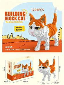 Cute Pet Cat Micro Building Blocks Set, DIY Assemble Animal Model Toy, Collectible Desktop Display Decoration, Holiday Gift For Cat Lovers,Creative Gift For Teens & Adults - Multicolor - View 8