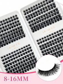 384pcs Single False Eyelashes, Eyelash Book, Cluster False Eyelashes, Home DIY Eyelash Extensions, Cluster False Eyelashes, Single False Eyelashes, False Eyelashes, False Eyelashes, Reusable, Suitable For Beginners, Easy To Wear, Portable Makeup Essential, Gift - C - View 2