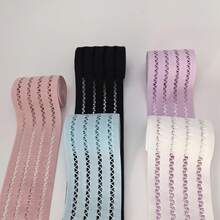 4 Yards/157 Inches High Quality Durable Elastic Band, 6cm/2.36 Inches Sewing Line, Suitable For Clothing And Handicrafts, Ideal Choice For Clothing Waistbands And Shoe/Hat Decorations - Multicolor - View 2
