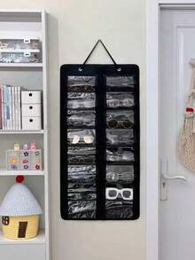 1pc (16-Slot) Felt Eyeglass Hanging Bag, Fashionable Eyeglass Accessory And Jewelry Storage Bag, Wall-Mounted Eyeglass Organizer, Perfect Gift For Birthday, Wedding, Party, Colleagues, Friends And Family, Suitable For Back To School Season - Multicolor - View 4