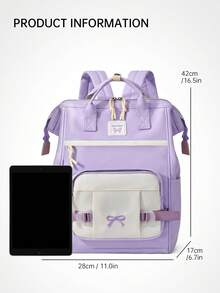 Myco Women's Fashion Solid Color Backpack, Lightweight And Durable, Suitable For Sports, Travel And Commuting, With Laptop Compartment - Multicolor - View 8