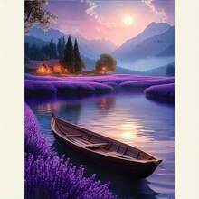 1PC DIY 5D Diamond Painting Kit Landscape Pattern - Round Full Diamond Art Mosaic Craft, Home Wall Decor, Unframed - No Frame - View 1