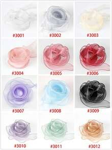 1.5 Inch Wide 10 Yards Transparent Organza Chiffon Ribbon, Suitable For Gift Wrapping, Wedding Bouquets, Crafts, Christmas And More - Multicolor - View 2